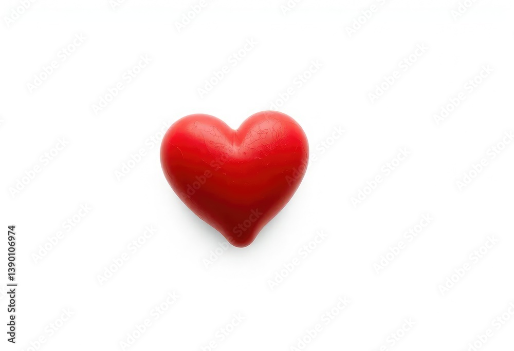 A single vibrant red heart, perfectly isolated against a pure white background, digital art, feeling A single vibrant red heart, perfectly isolated against a pure white background, digital art, feeling