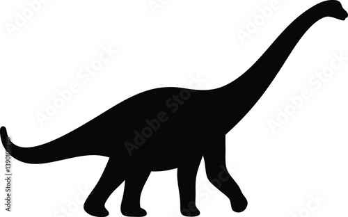 Brontosaurus silhouette illustration,Brontosaurus  black vector