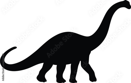 Brontosaurus silhouette illustration,Brontosaurus  black vector