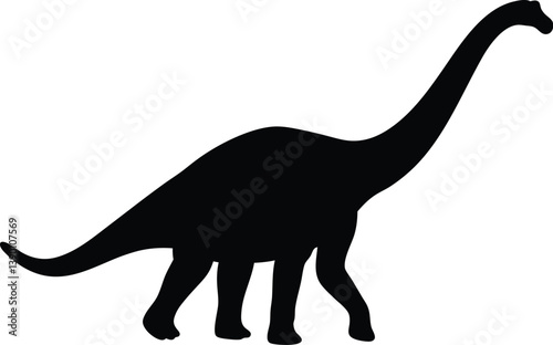 Brontosaurus silhouette illustration,Brontosaurus  black vector