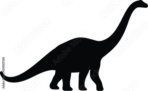 Brontosaurus silhouette illustration,Brontosaurus  black vector
