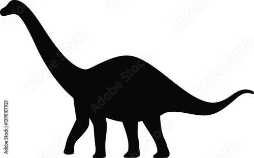 Brontosaurus silhouette illustration,Brontosaurus  black vector