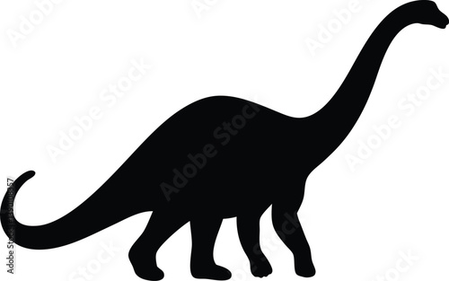 Brontosaurus silhouette illustration,Brontosaurus  black vector