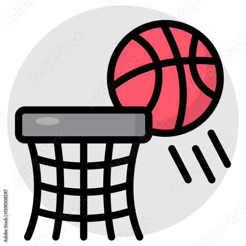 Basketball hoop icon in editable style