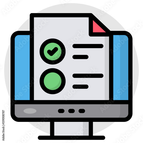 Premium download icon of online list