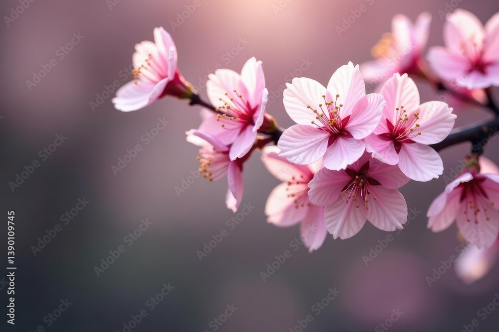 Delicate pink sakura blossoms, intricate branch pattern, pink flower, springtime, pink Delicate pink sakura blossoms, intricate branch pattern, pink flower, springtime, pink