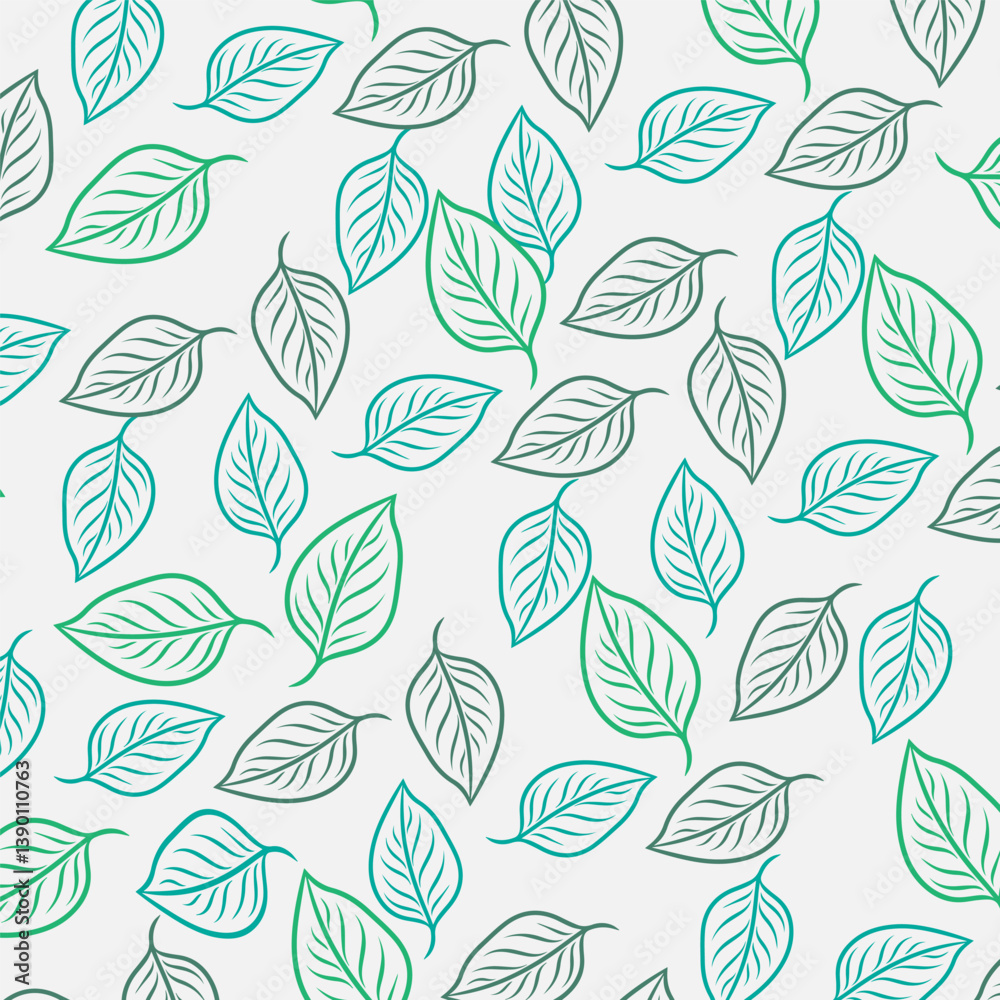 Obraz premium Nature green background vector. Floral pattern