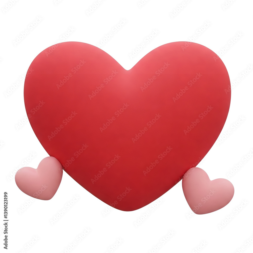Red Heart 3D icon symbol vector transparent no background Red Heart 3D icon symbol vector transparent no background