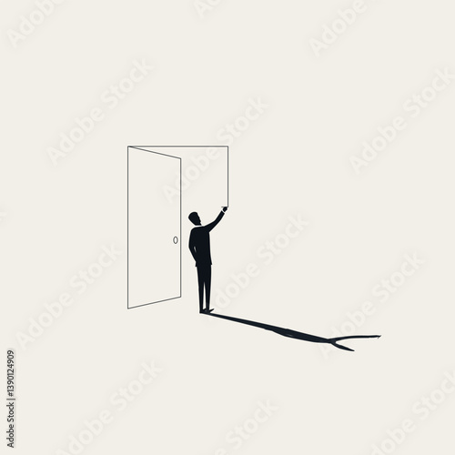 Create your own opportunity business vector concept. Symbol of self development, growth, success, achievement. Minimal design eps10 illustration.