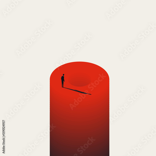 Business crisis vector concept. Symbol of market crash, depression, recession and bankruptcy. Minimal design eps10 illustration.