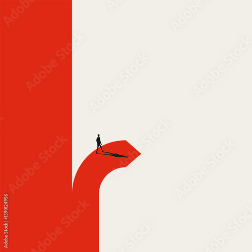 Go your own way business vector concept. Symbol of creativity, independent thinking, challenge. Minimal design eps10 illustration