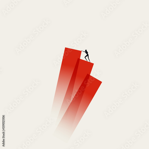 Business stock market crash abstract vector concept. Symbol of depression, recession, crisis. Minimal design eps10 illustration.