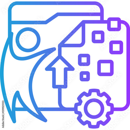 Achievement line gradient icon