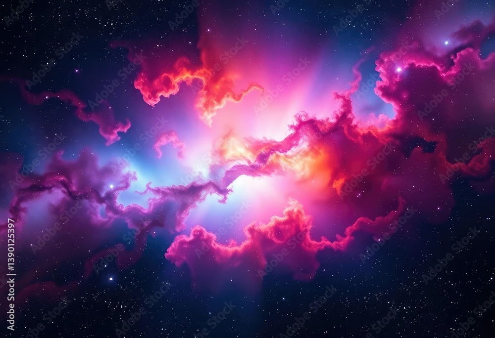 Abstract vibrant nebula, cosmic galaxy, colorful clouds, stars, night sky, cosmic, magical Abstract vibrant nebula, cosmic galaxy, colorful clouds, stars, night sky, cosmic, magical