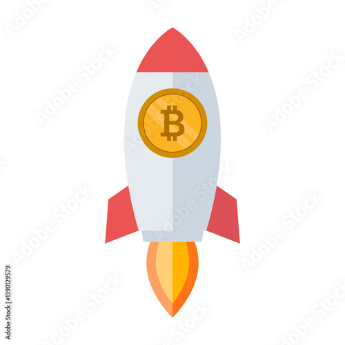 Rocket with a bitcoin icon
