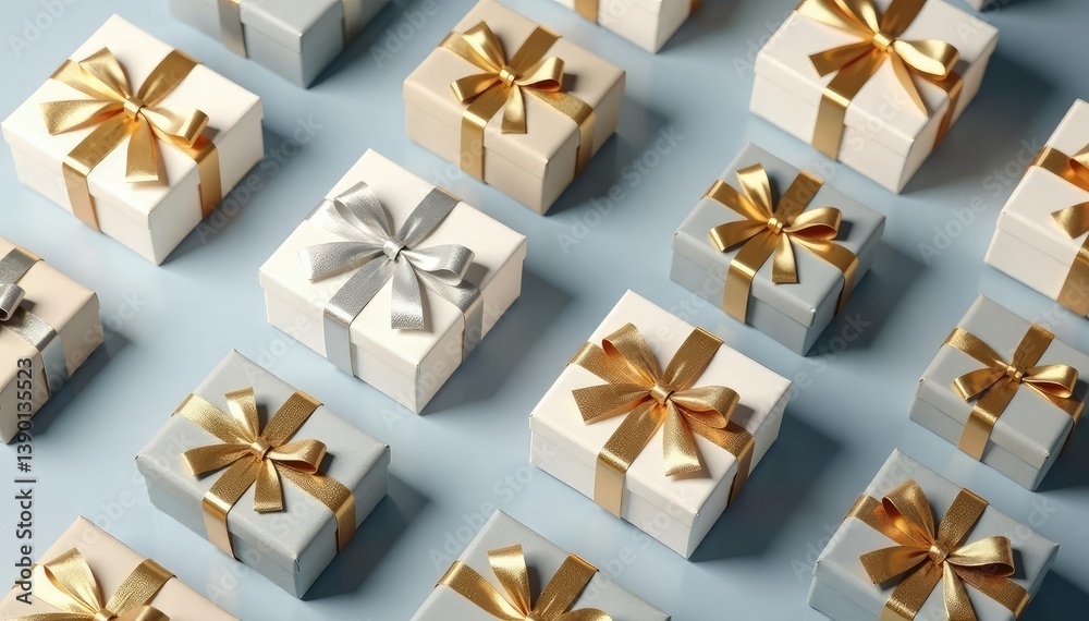 Subtle grey & gold geometric gift boxes, seamless pattern, texture, lines Subtle grey & gold geometric gift boxes, seamless pattern, texture, lines