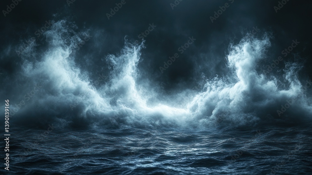 Obraz premium Stormy night sea