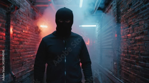 4k video of a criminal aiming a gun and then walking towards.