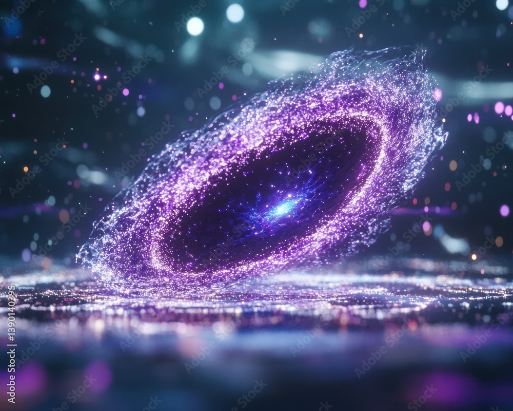 Cosmic Swirl of Stars and Light in Abstract Space Environment
