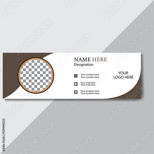 Creative and Corporate simple clean email signature design With mocha and white. 