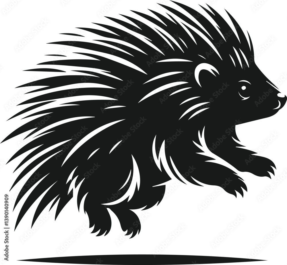 Obraz premium Porcupine silhouette vector animal