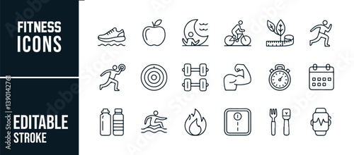 Editable Icons for Fitness and Exercise Activities