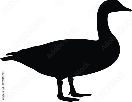 Canada goose black silhouette vector,duck icon clip art