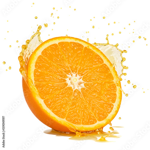 Fresh Orange with Splash Effect