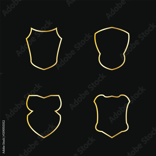 set of shield icon emblem vector illustration template design
