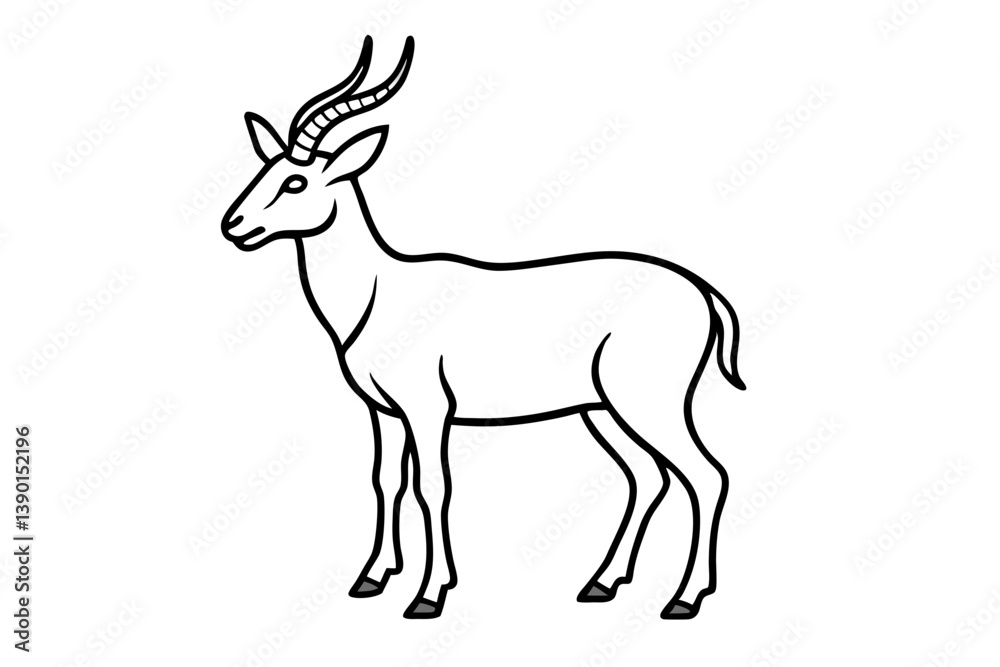 Markhor Monoline Illustration Markhor Monoline Illustration