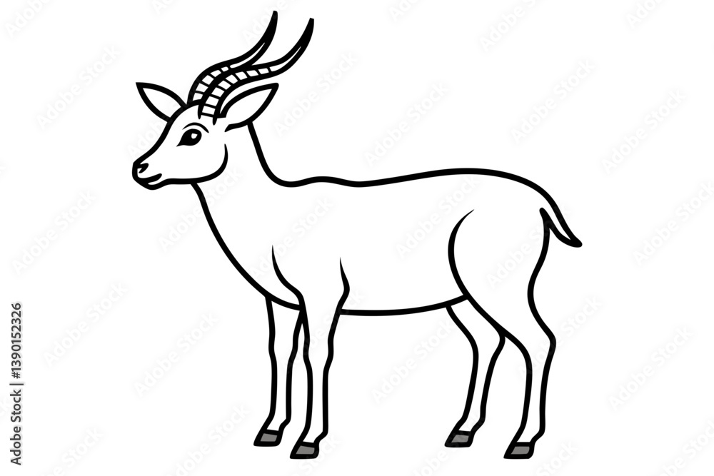 Markhor Monoline Illustration Markhor Monoline Illustration