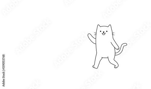 cat silhouette, applique, black and white vector illustration, logo, cut out or die cut t-shirt design, poster, baby products, packaging design