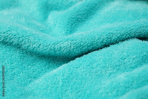 green towel fabric texture background close up