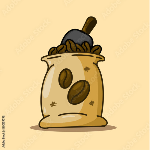 coffee beans in sack vector illustration AD478