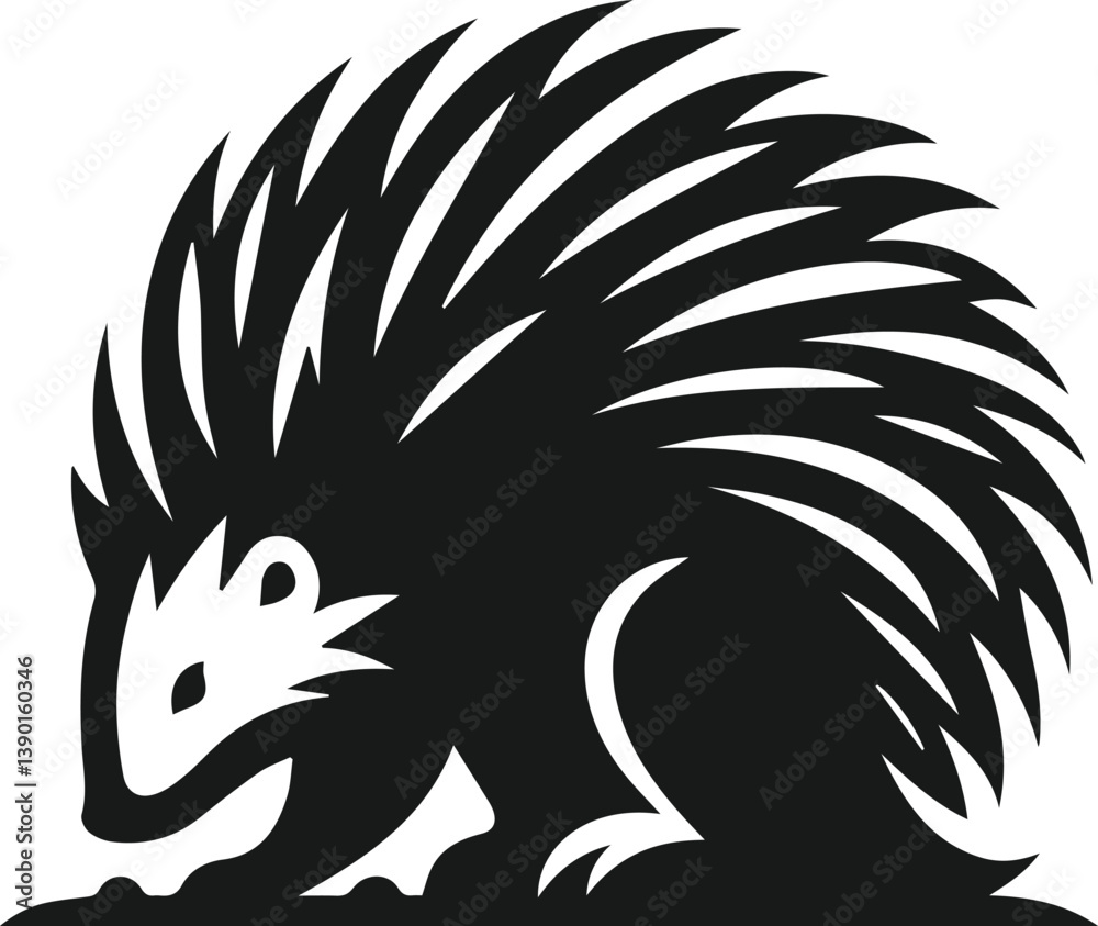 Obraz premium Porcupine silhouette vector animal