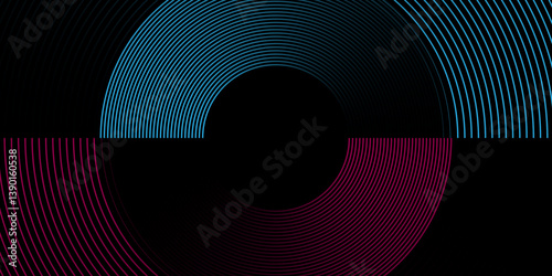 Wallpaper Mural Archimedean spiral illusion pattern gradient line vector background design. Pattern with optical illusion. gradient color design. Abstract striped background. Vector illustration. Design of banner. Torontodigital.ca