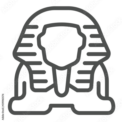 Swinx monument line icon, egyptian culture concept. Vector graphics. Monument of lion with face, culture sign on white background, outline style icon for mobile or web design.