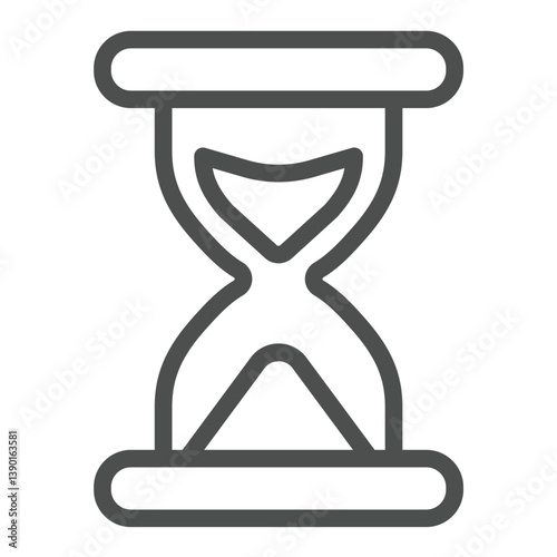 Sandglass clock line icon, measurement of time concept. Vector graphics. Hourglass sign on white background, outline style icon for mobile or web design.