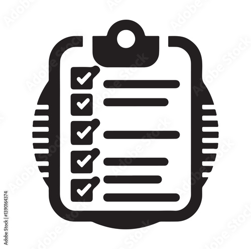 Minimal Checklist logotype, to-do list with checkmarks icon Silhouettes Vector Icon.