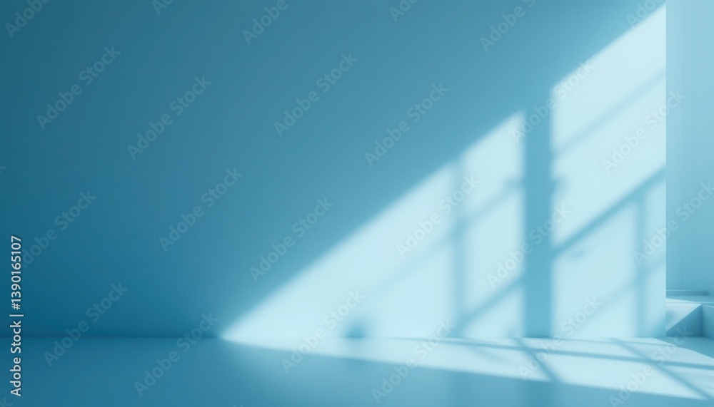 Fototapeta premium Light and shadow play on minimalist interior space modern room image composition bright environment artistic perspective conceptual design