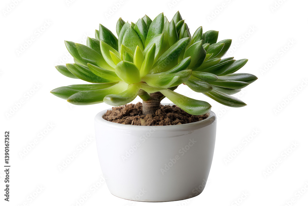 Potted succulent on transparent background, simple decor Potted succulent on transparent background, simple decor