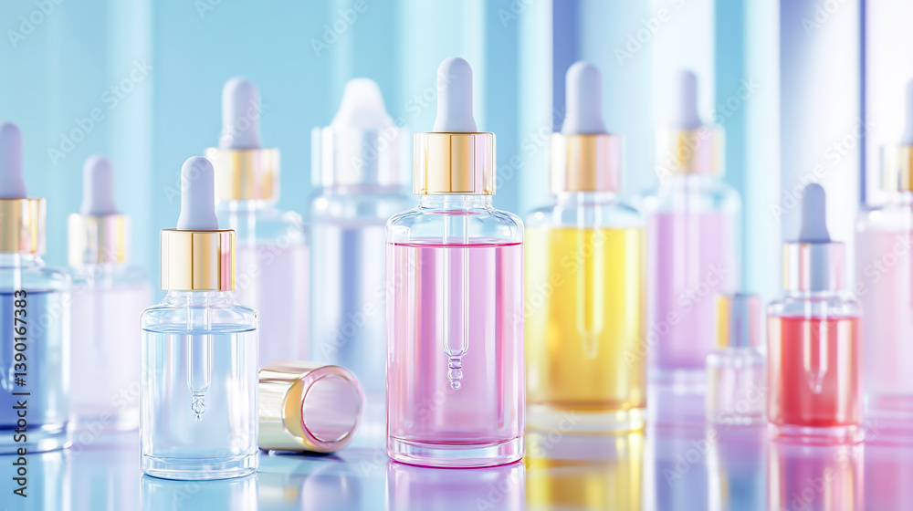 Realistic 3D Glass Bottles with Droppers - Empty Cosmetic Vials for Essential Oils, Liquid Storage, and Skincare Products Realistic 3D Glass Bottles with Droppers - Empty Cosmetic Vials for Essential Oils, Liquid Storage, and Skincare Products