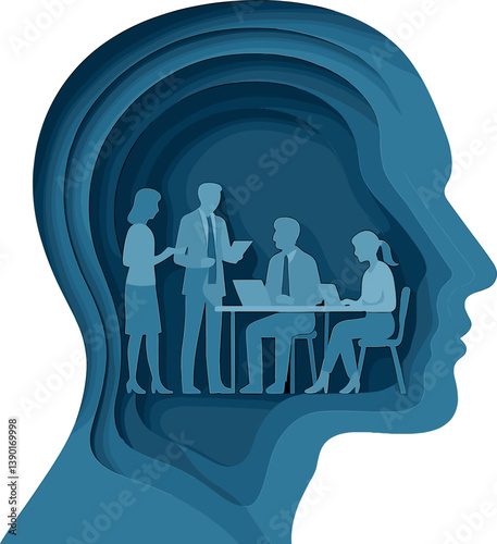 Business collaboration and strategy meeting concept in silhouette design