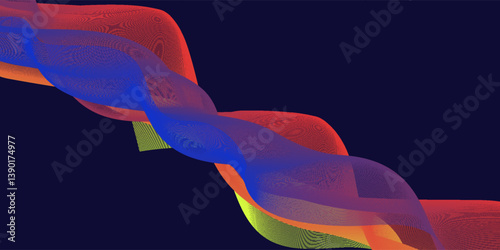 Futuristic point wave of particles. Visualization of sound waves. Technology or science cover. Abstract digital 3D wave. EPS 10