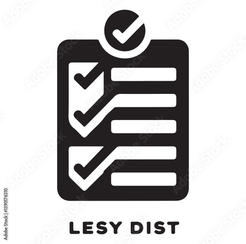 Minimal Checklist logotype, to-do list with checkmarks icon Silhouettes Vector Icon.