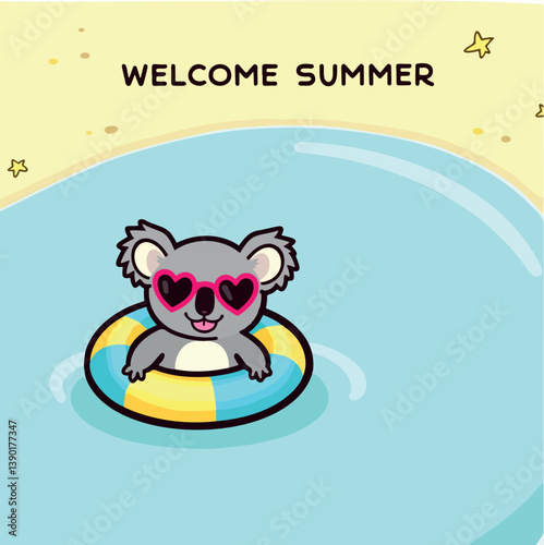playful koala enjoys a summer float