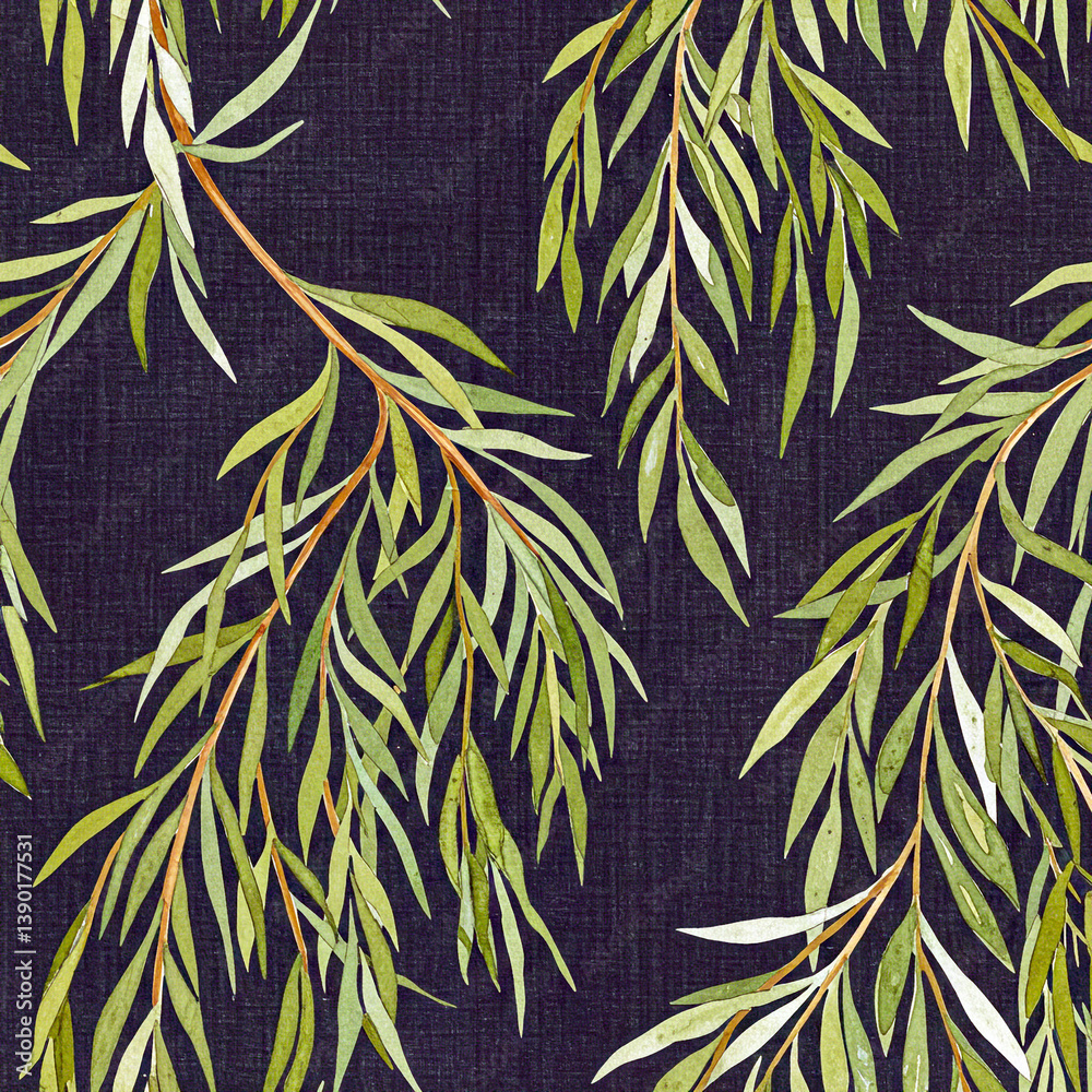 Fototapeta premium seamless pattern with green leaves