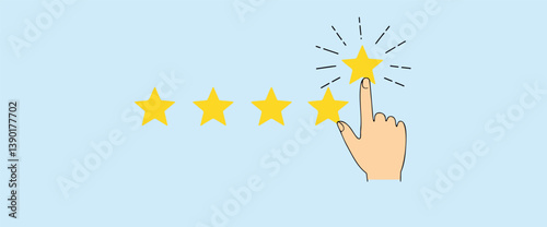 Obraz na płótnie hand selecting a five-star rating w salonie