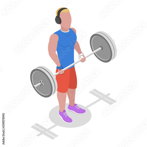 3D Isometric Flat Vector Illustration of Fitness People, Sport Nutrition, Healthy Lifestyle. Item 4