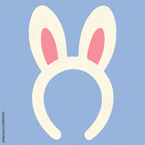 charming pastel pink and white bunny ear headband